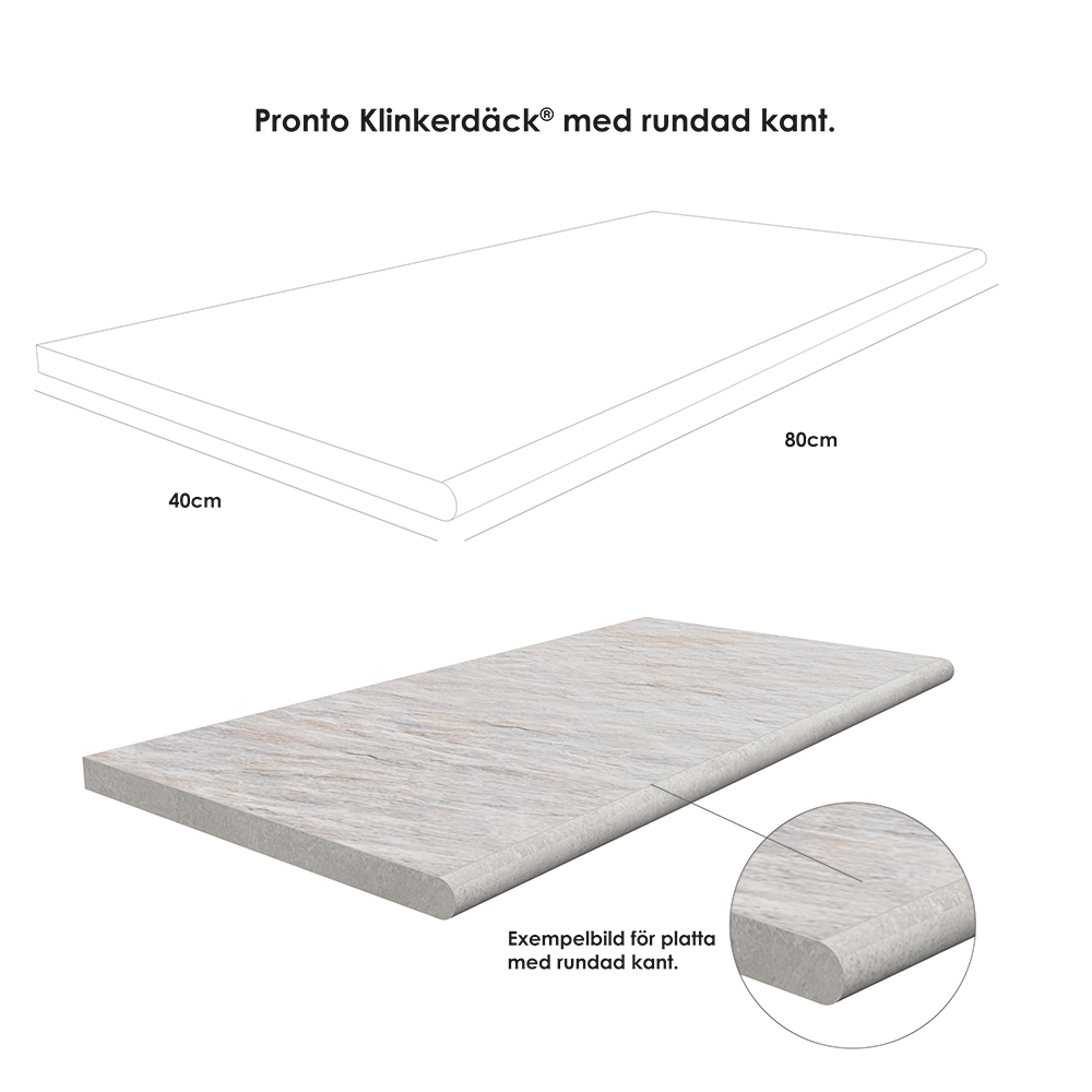 Poolkant/trappsteg Pronto Klinkerdäck Trentino Canapa 40x80 cm