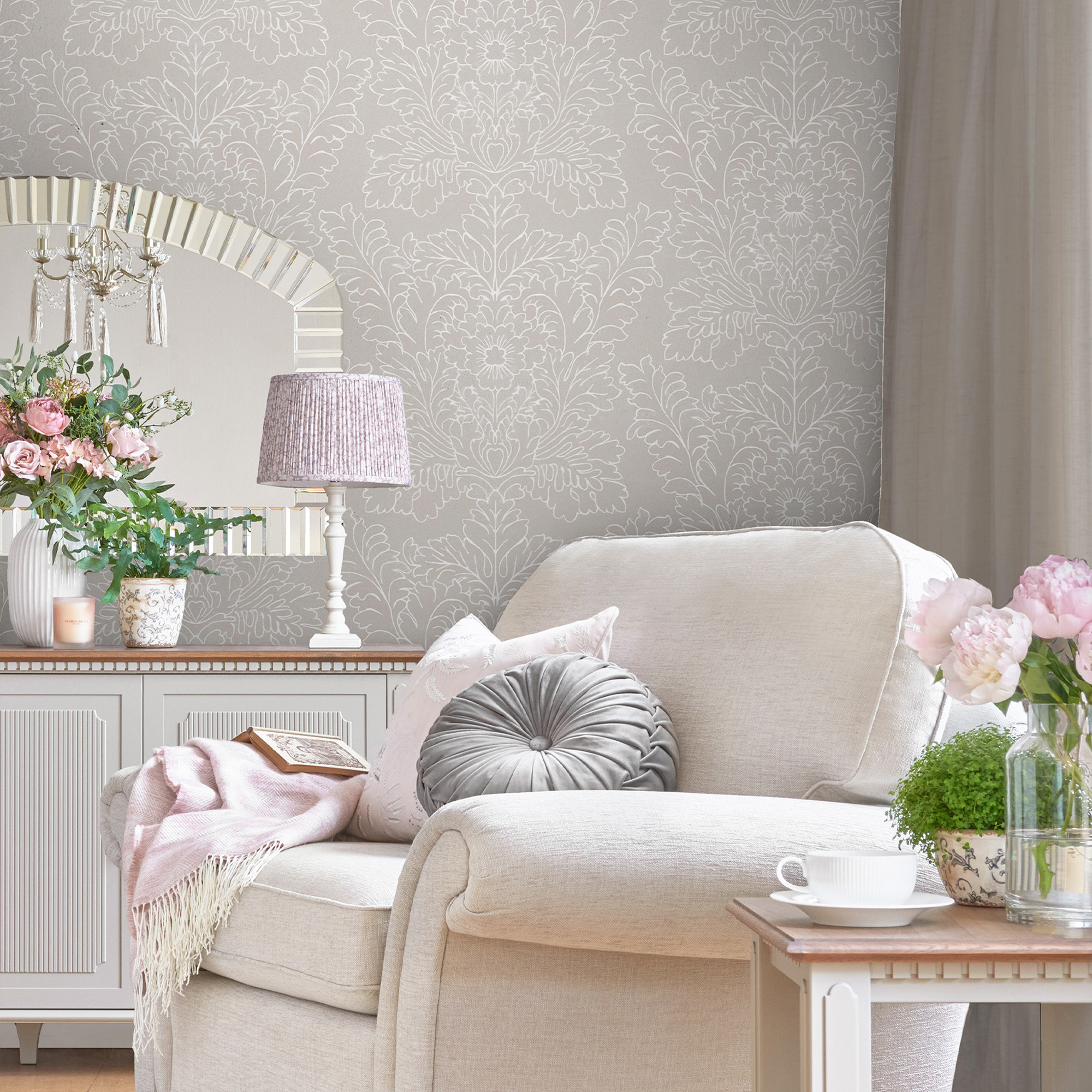 Tapet Laura Ashley Silchester Dove Grå 119853