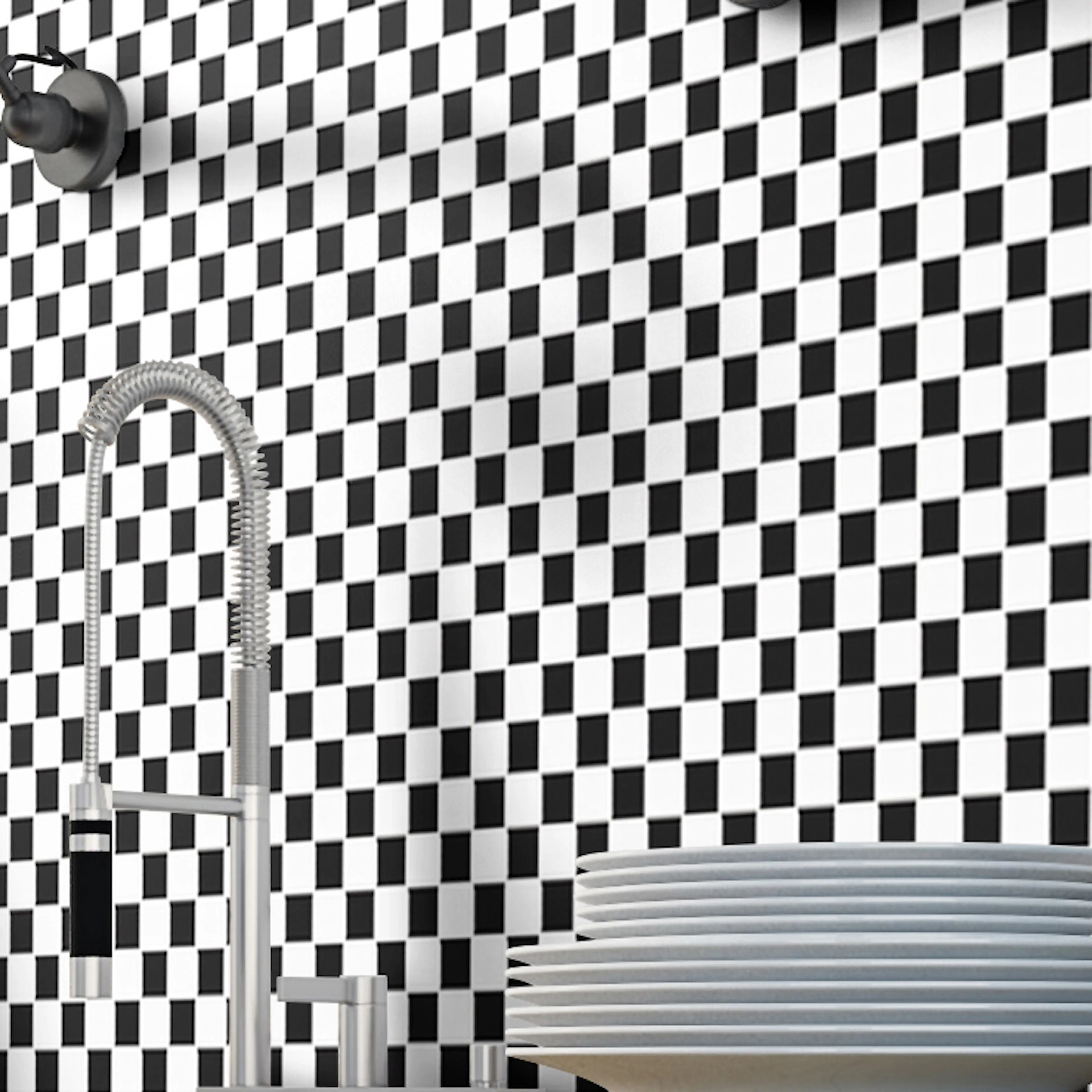 Klinkermosaik Arredo Titan Mix Svart/Vit Blank 3x3 cm