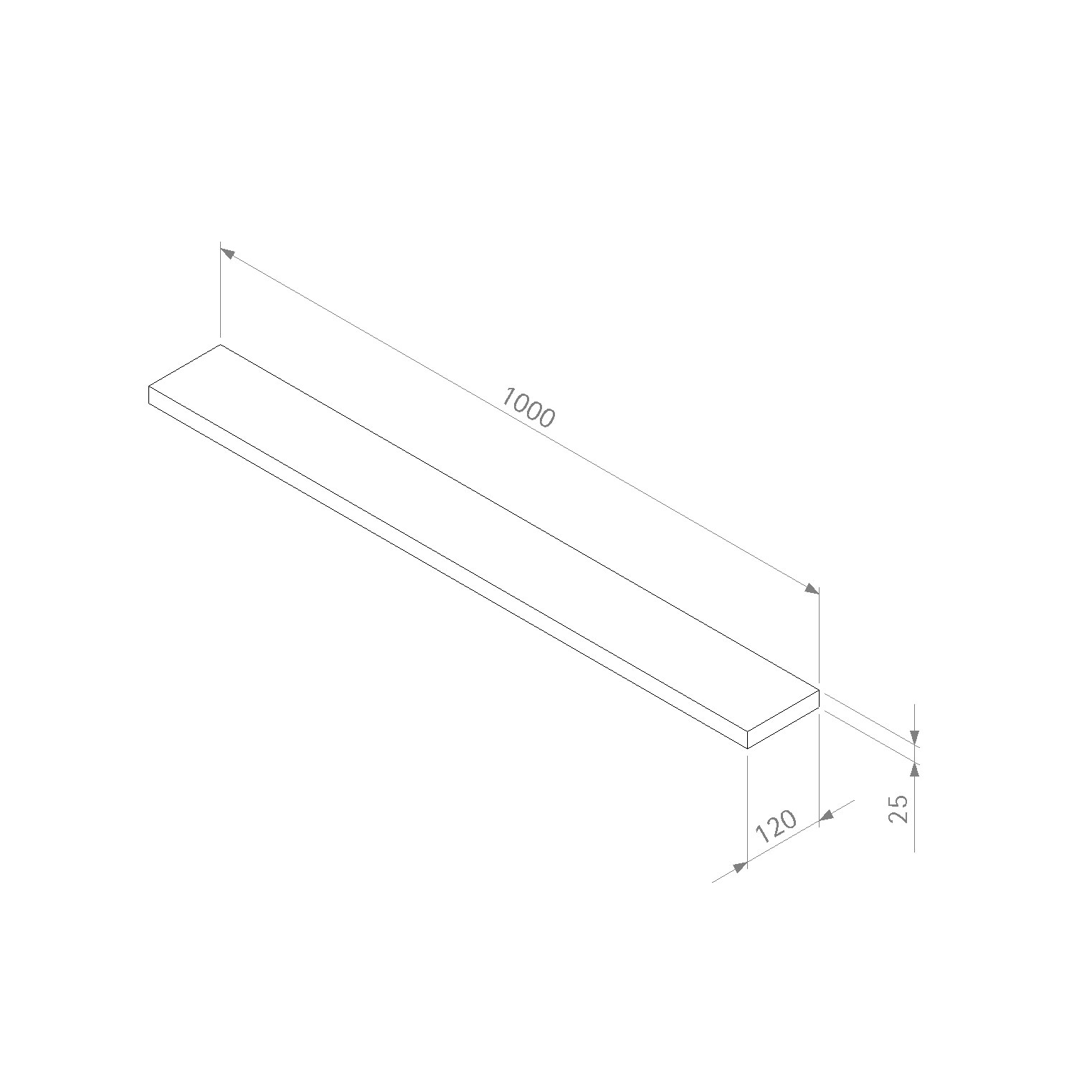 Allhylla 100 Rak, AH100R Vitpigmenterad ek B: 100 cm, Vitpigmenterad Ek