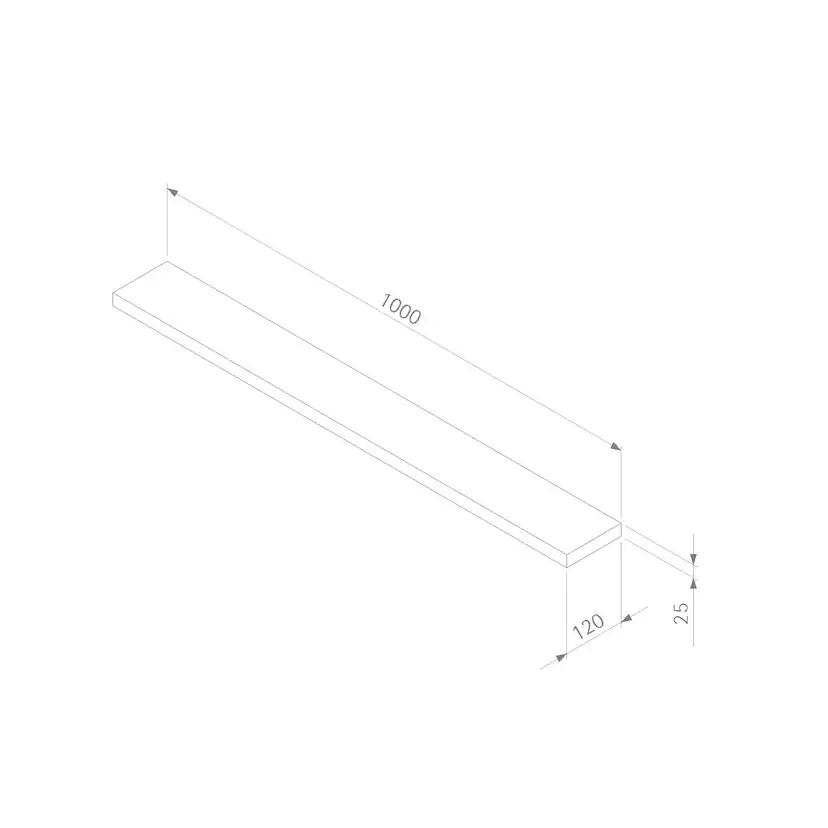 Allhylla 100 Rak, AH100R Vitpigmenterad ek B: 100 cm, Vitpigmenterad Ek