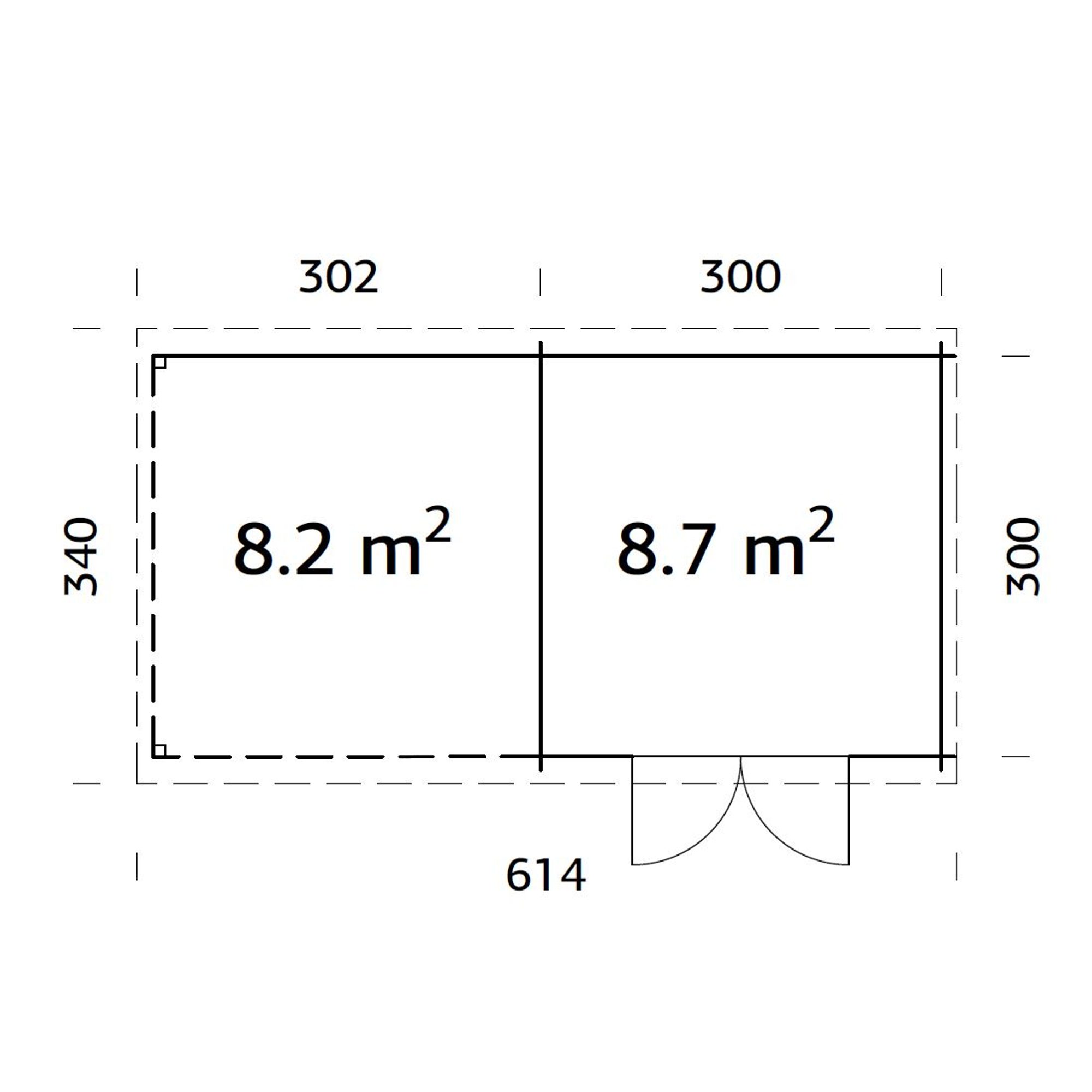 Ella 8,7+8,2 m2 Brun dippad