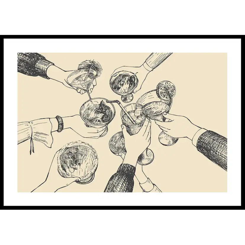 Poster Gallerix Vintage Drinks Drawing