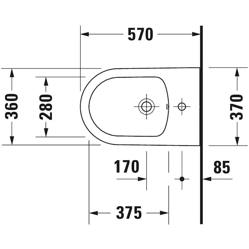 Bidé Duravit ME by Starck Väggmonterad