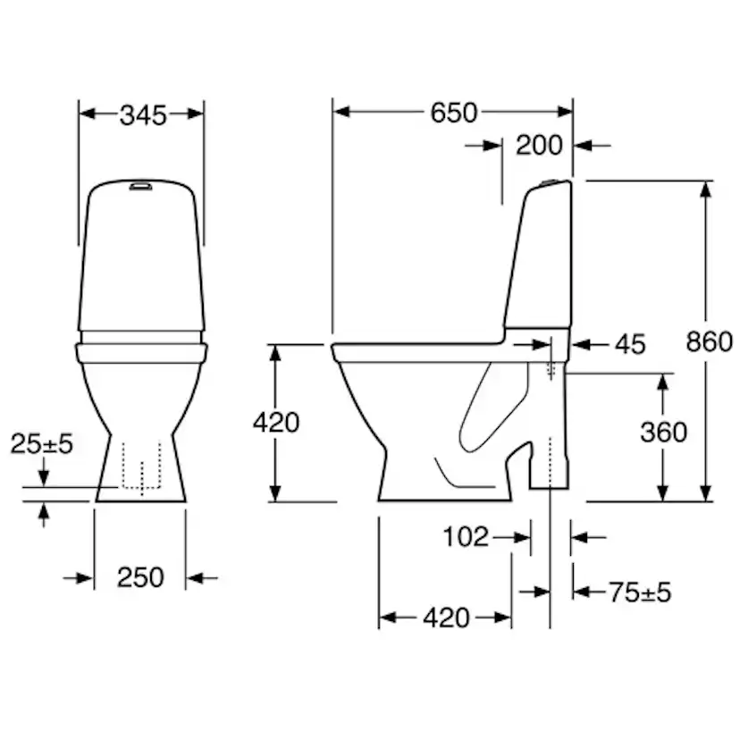 Nautic 1591 Hygienic Flush Mjuksits Vit, Enkelspolning 4l Mjuksits Vit, Enkelspolning 4l