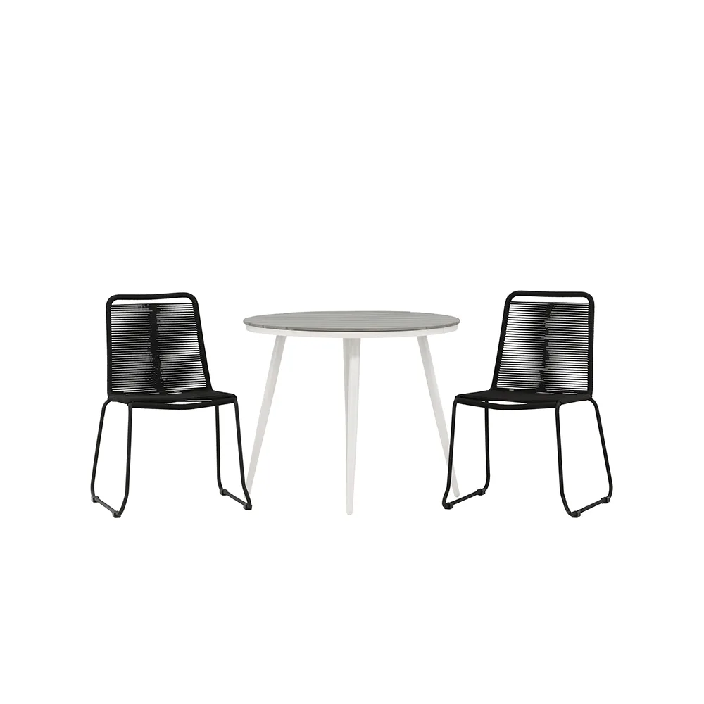 Cafégrupp Venture Home Break Ø90 cm med 2 Lindos Trädgårdsstolar Utomhus