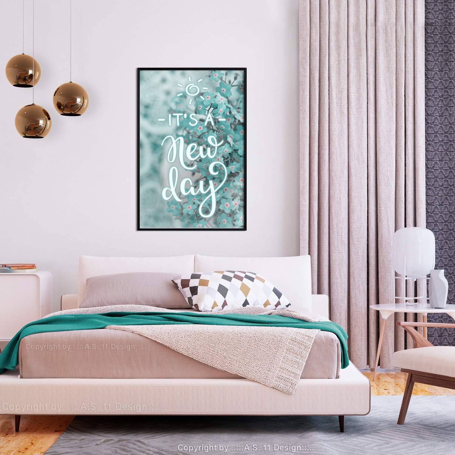 Affisch - It's a New Day [Poster] 30x45 Svart ram, 30x45 cm