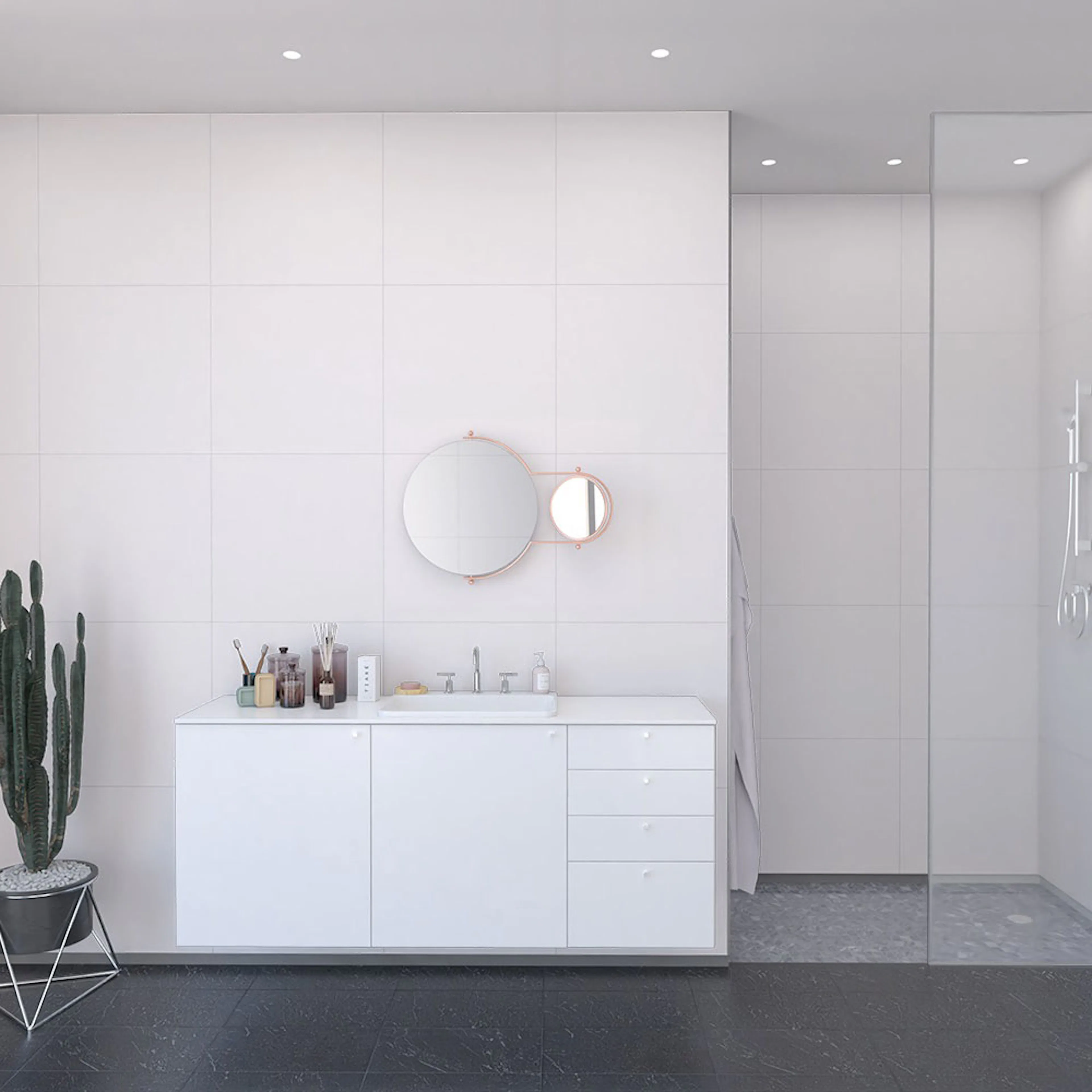 Våtrumsskiva Fibo White 2094-LM6060 S