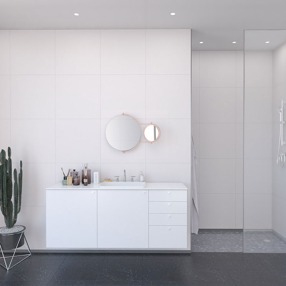 Våtrumsskiva Fibo White 2094-LM6060 S