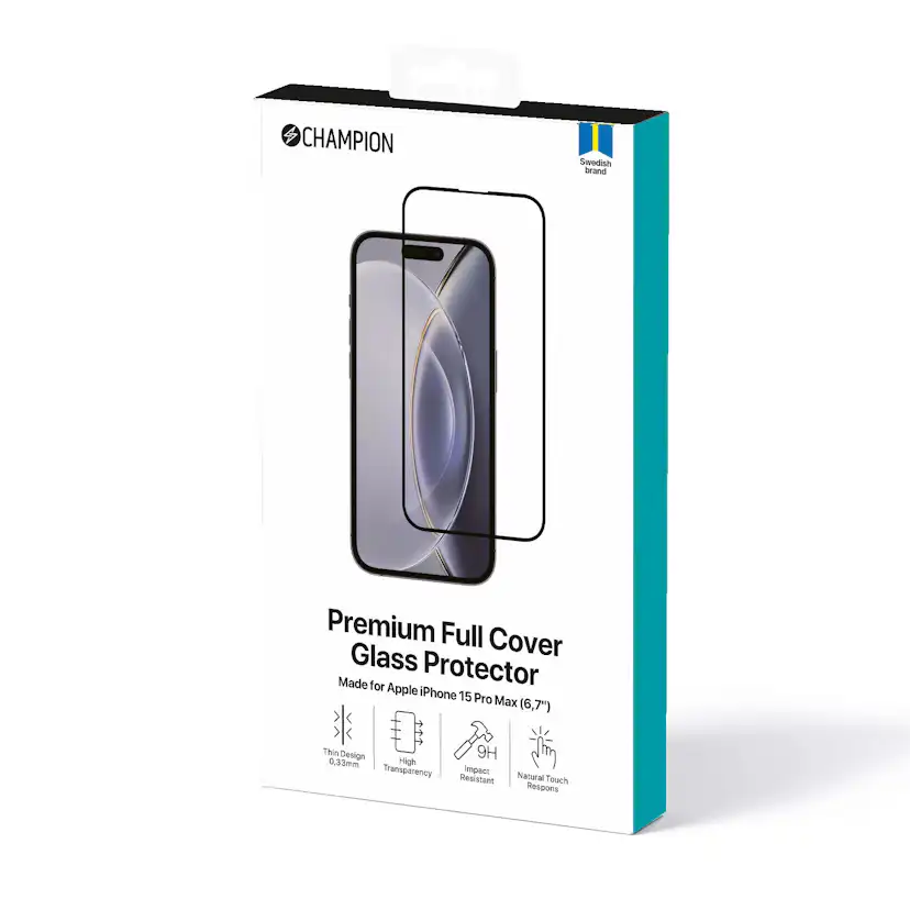 Skärmskydd Champion iPhone 15 Pro max Svart