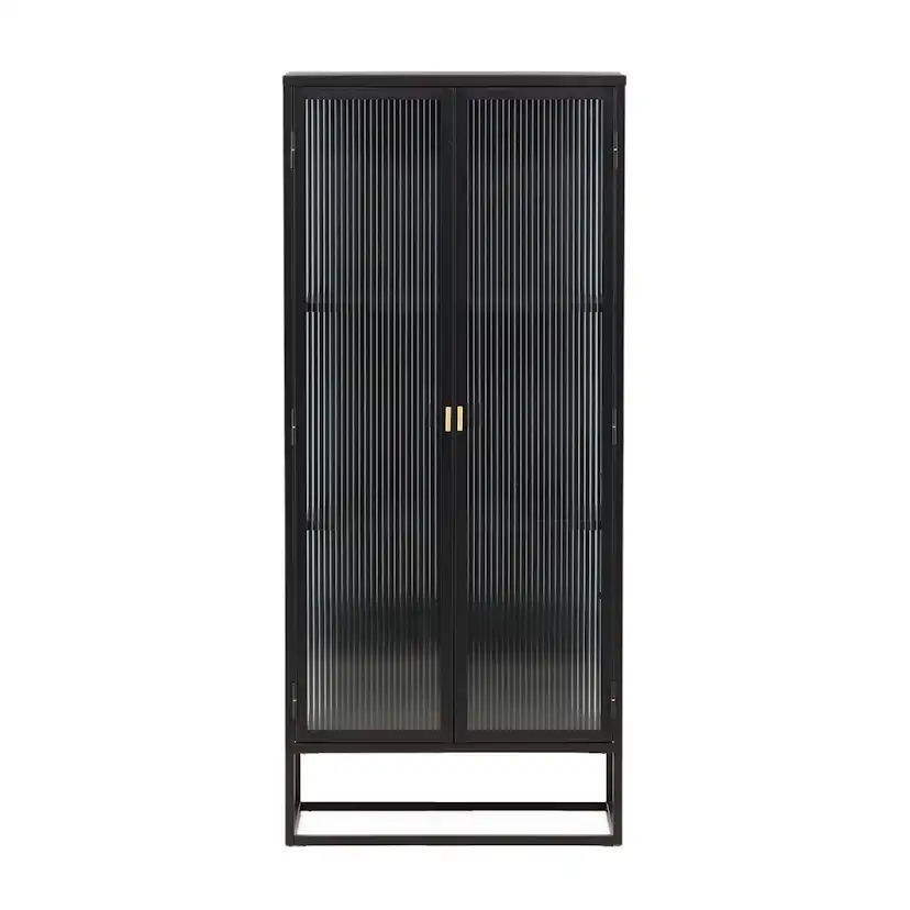 Vitrinskåp Venture Home Garis Svart Stål 160cm
