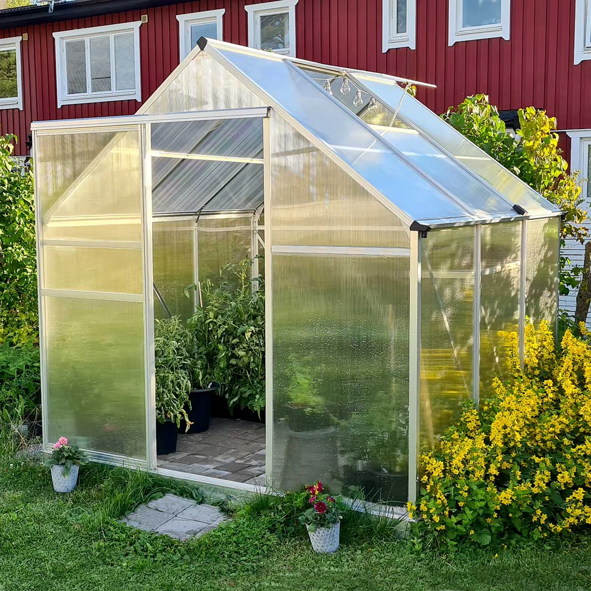 Växthus Metalcraft 5,1 kvm Silver Kvadrat
