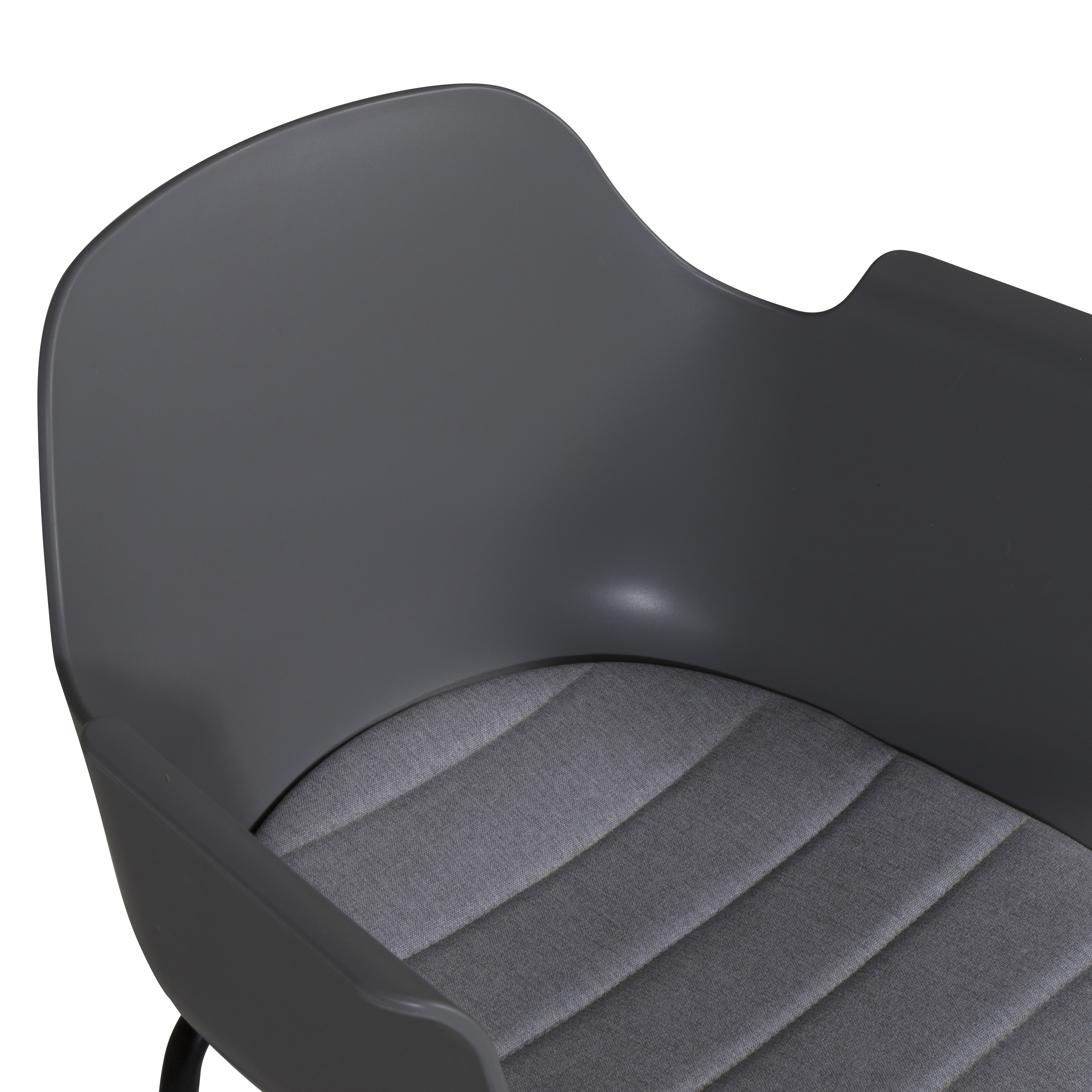Comfort Plastic Dining Chair - Black Legs - Grey Plastic Grå