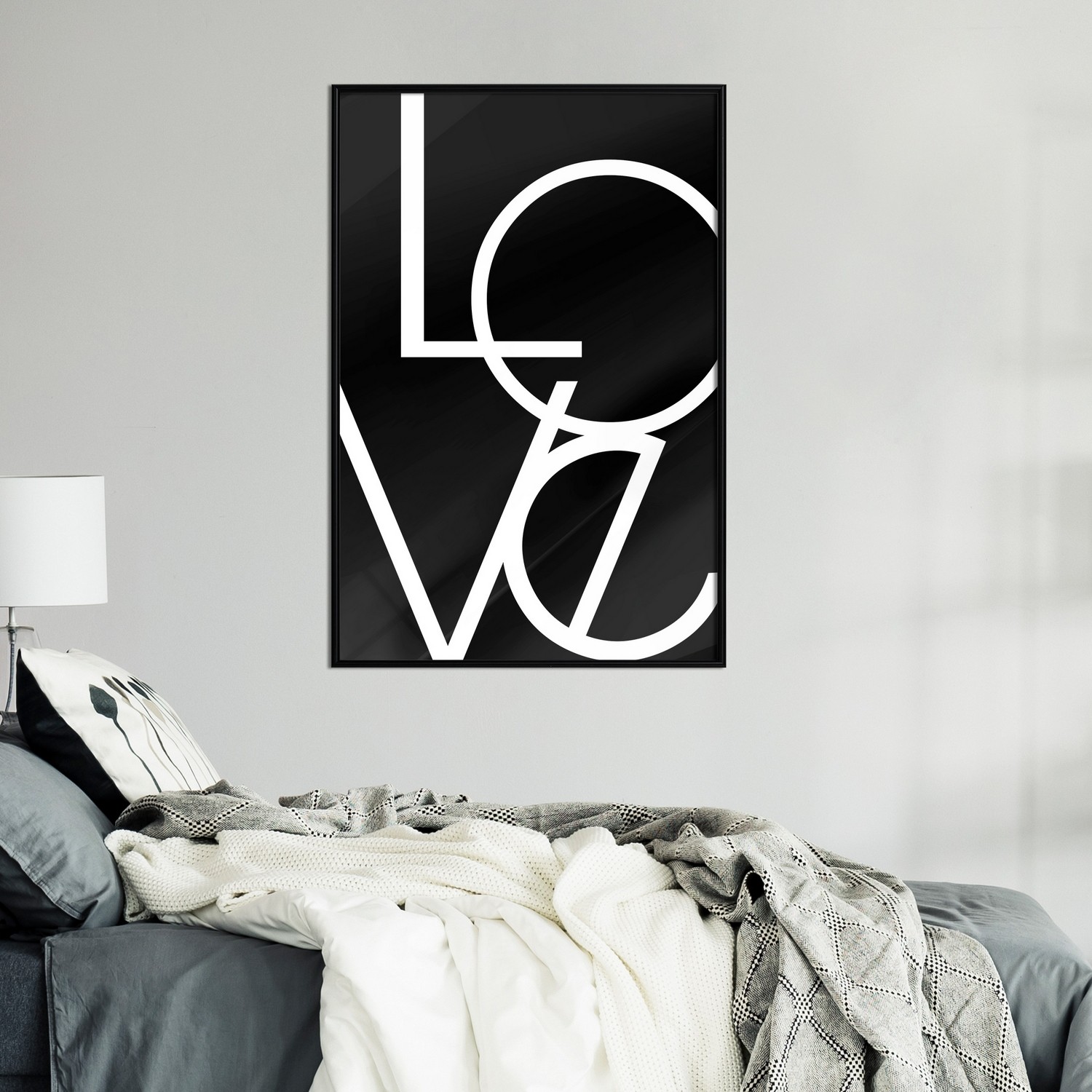 Affisch - Black and White: Love [Poster] 20x30 Svart ram, 20x30 cm