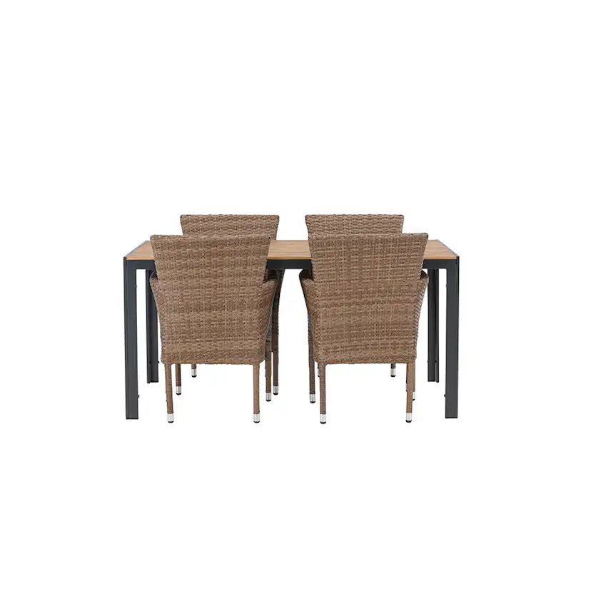 Break Diningtable Alumnium - Black / Nature Rectangular 90*1 Natur