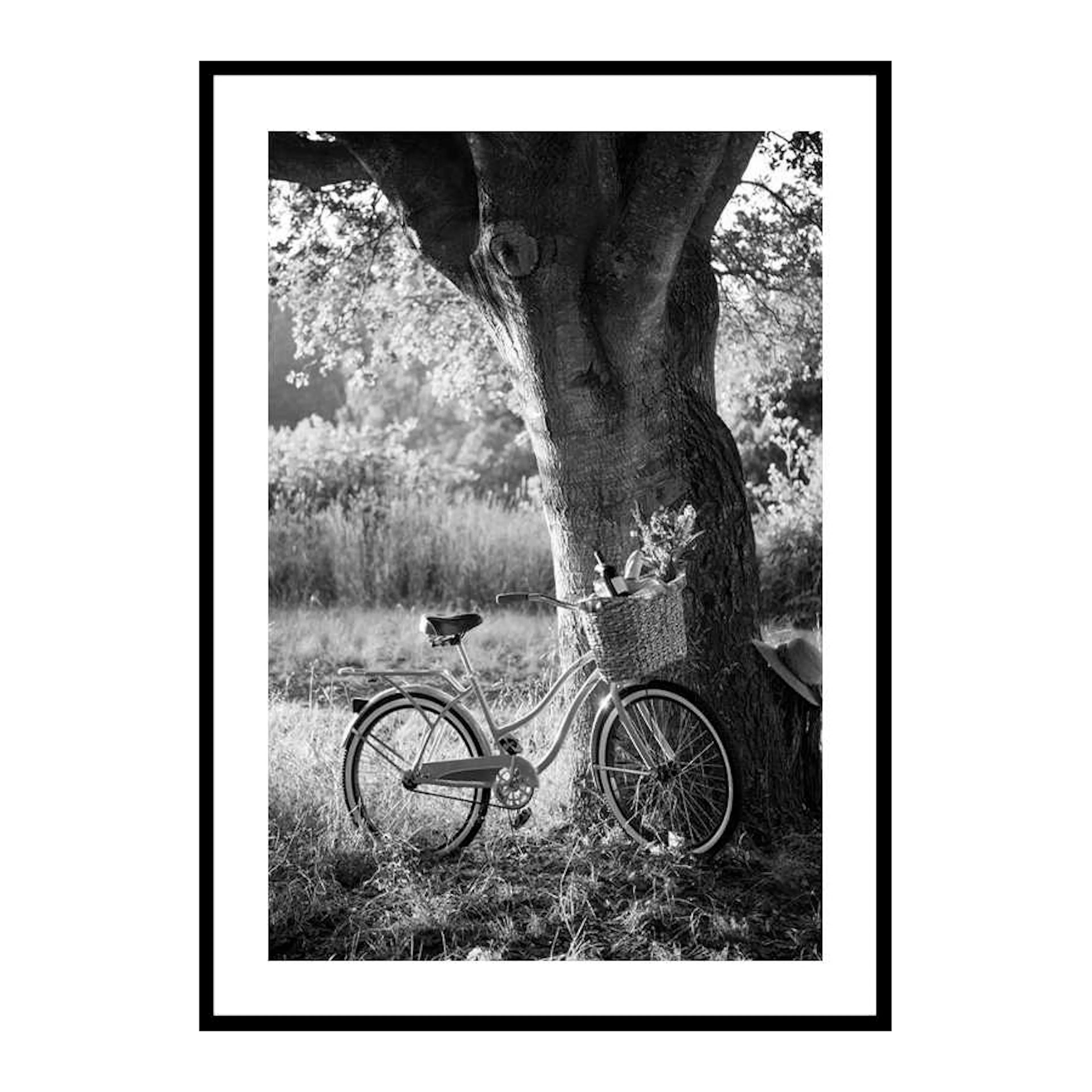 Bicycle With Picknick Basket 30x40 cm