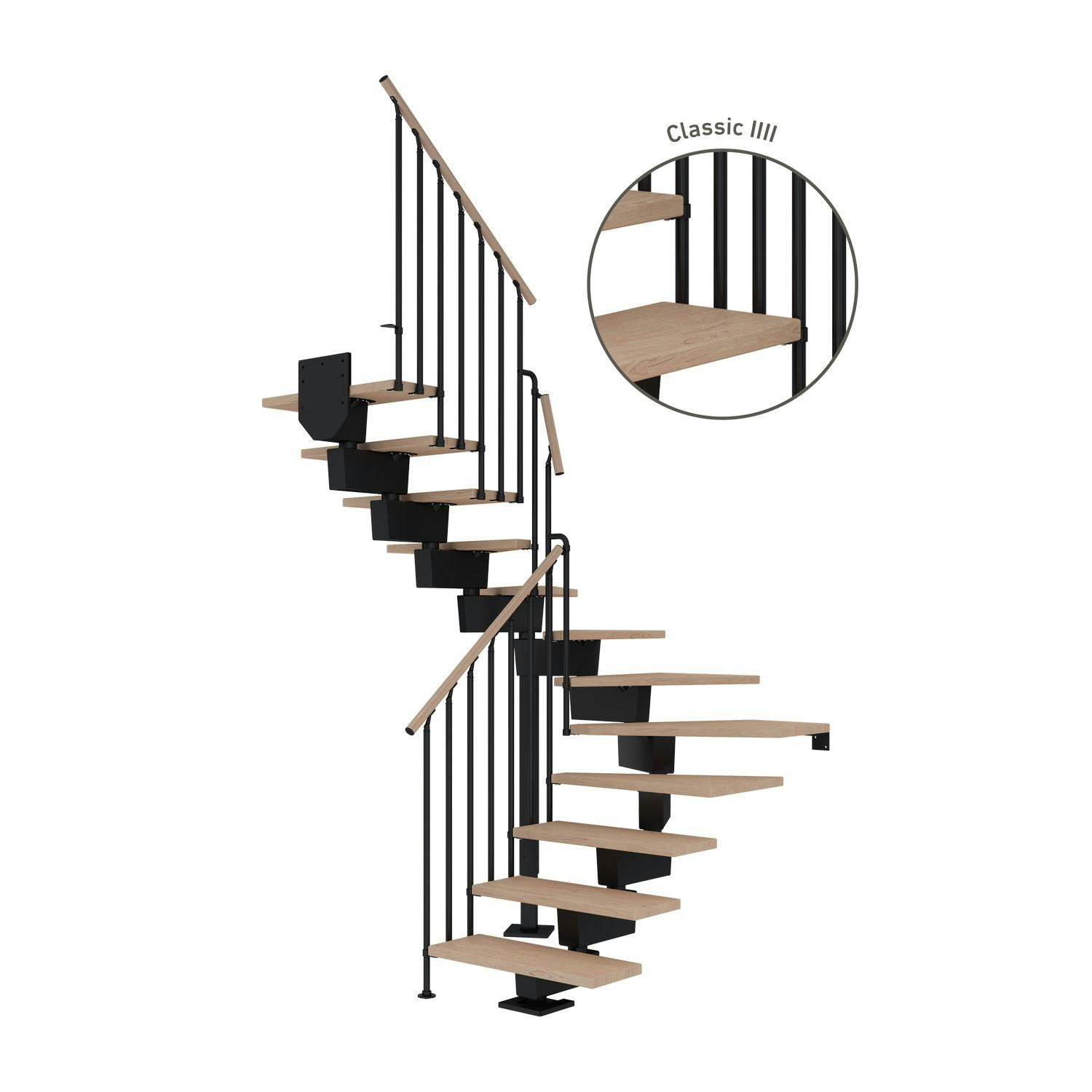 Vinkeltrappa Dolle Dubai Ek Vit Oljad 1/2 Classic IIII