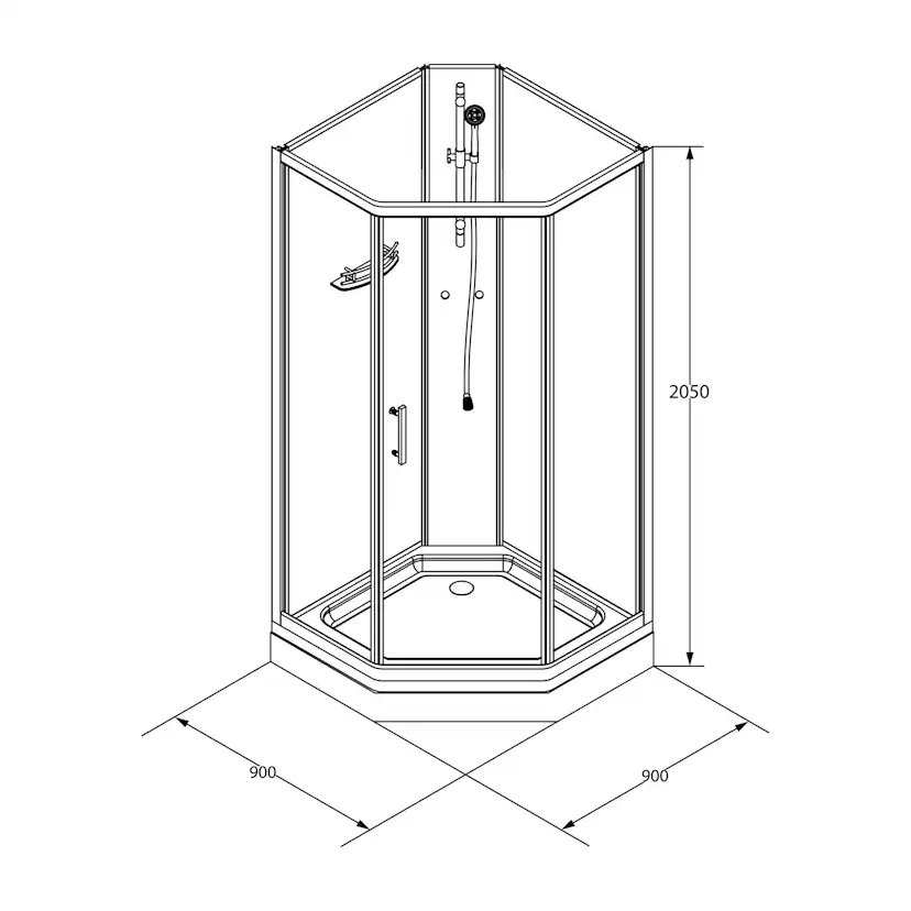 Duschkabin Bathlife Ideal 90x90 Elegant