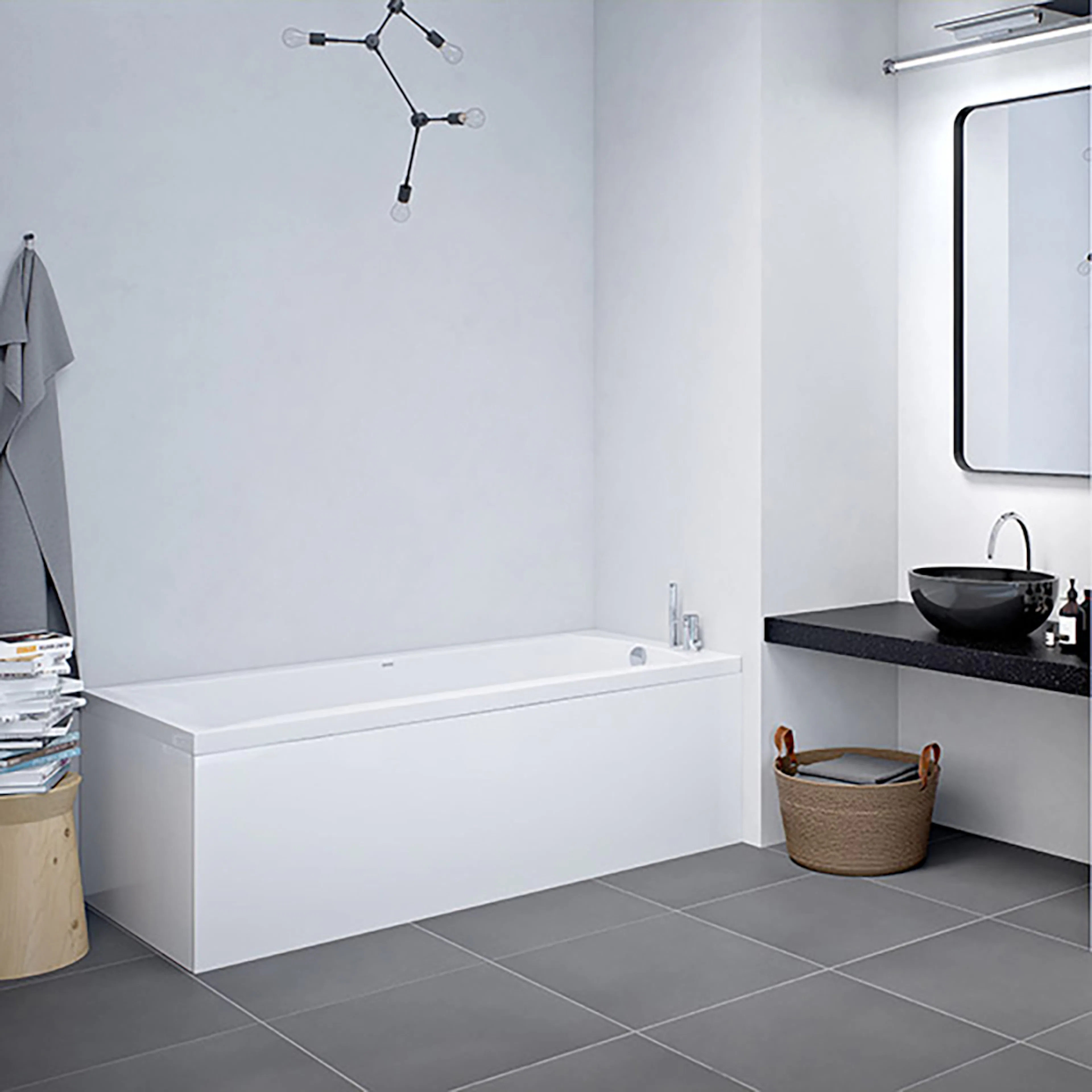 Delta badkar 1700x700mm rek. akryl- 1700 mm, Standard