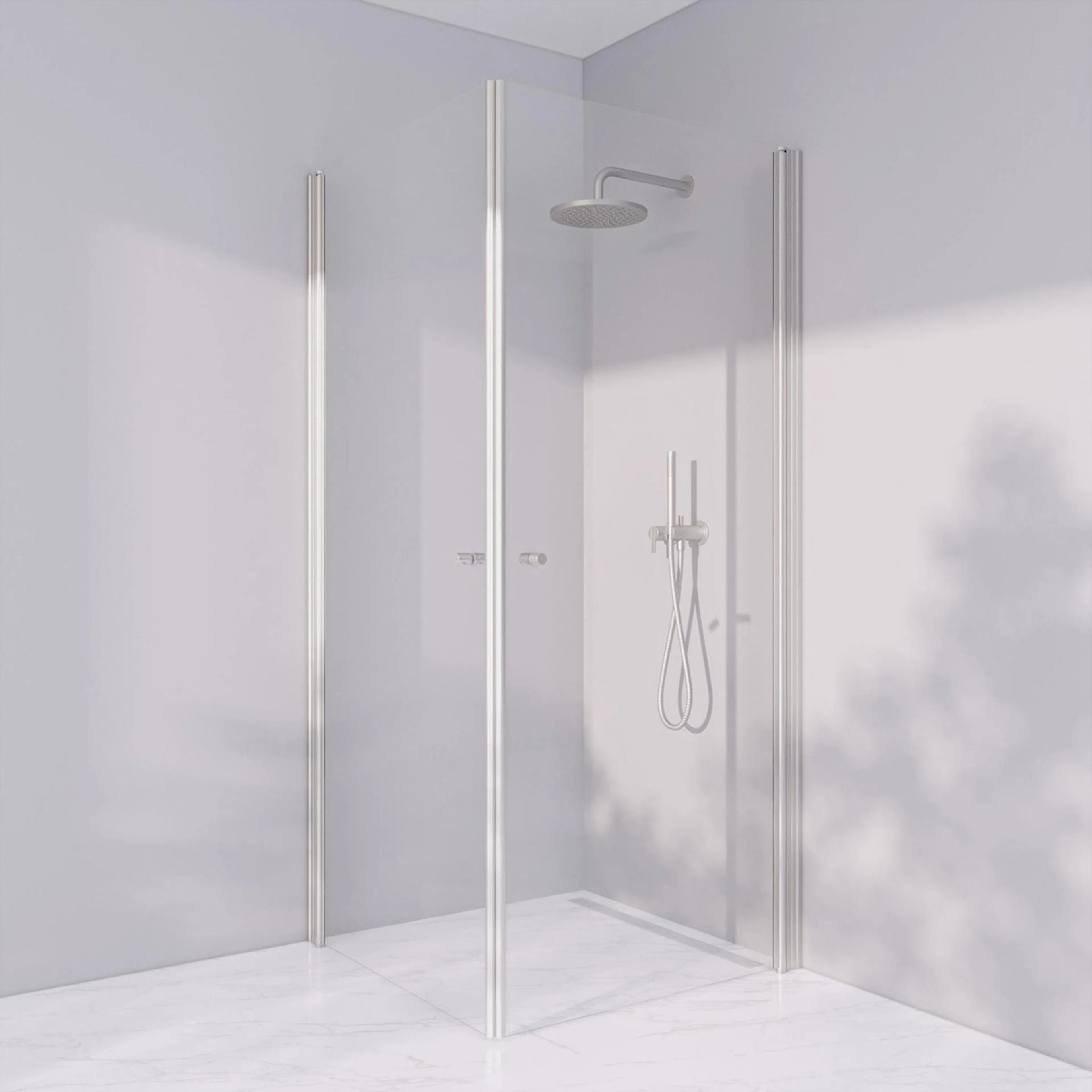 Invitrea Prime PH22/70x80/Silvermatt/Fingergreppsknopp/Järnf Storlek: 700x800 mm, Glastyp: Järnfattigt Klarglas, Handtag: Silvermatt Fingergreppsknopp, Profil: Silvermatt