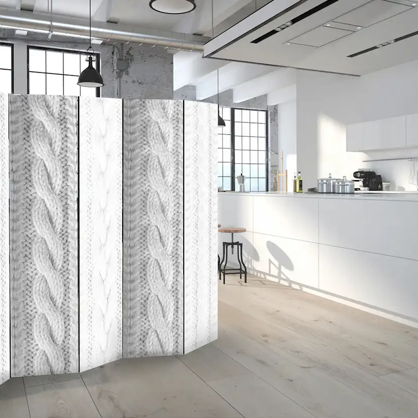 Rumsavdelare Skärmvägg Arkiio White Knit 135x172 cm