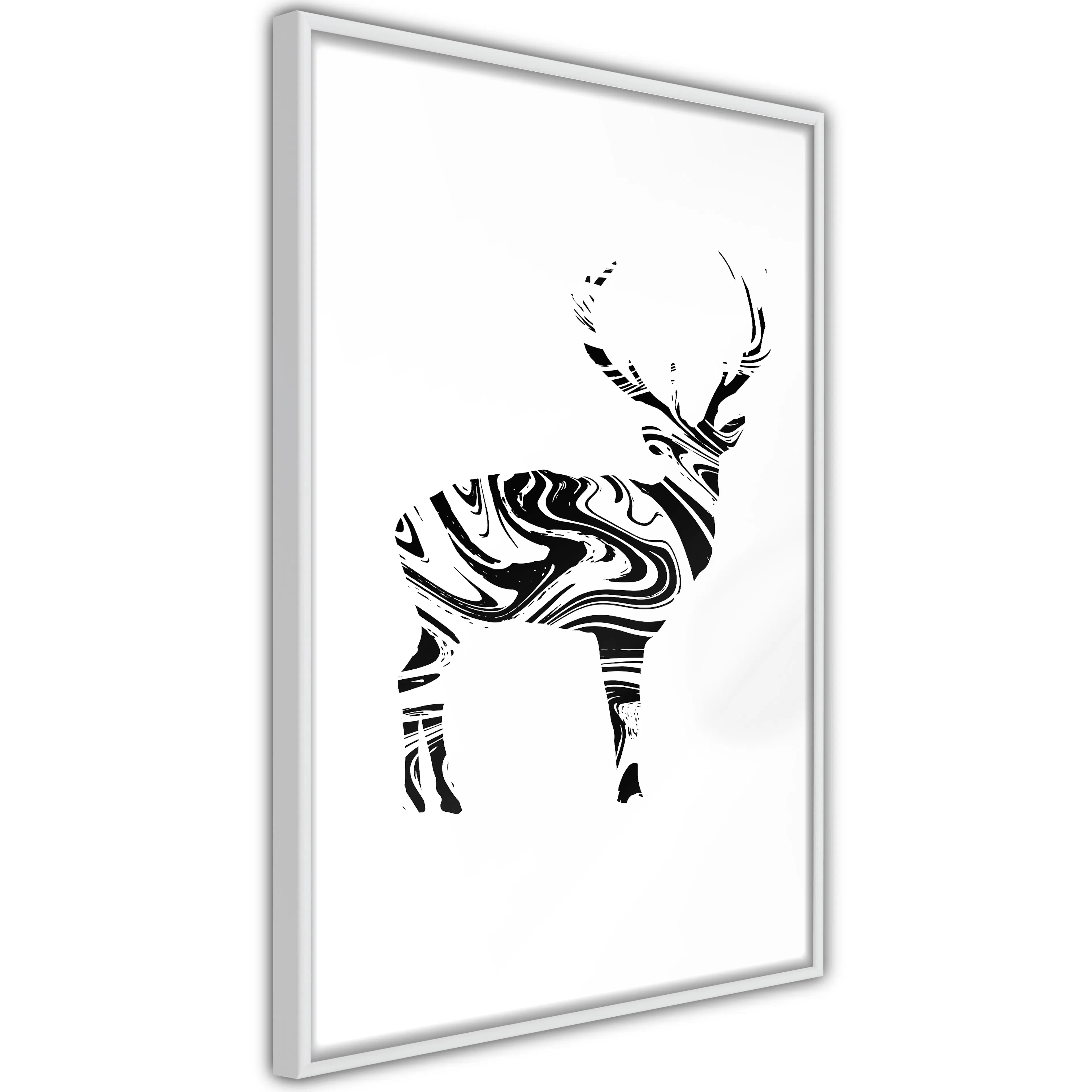 Poster Artgeist Affisch Black and White Deer