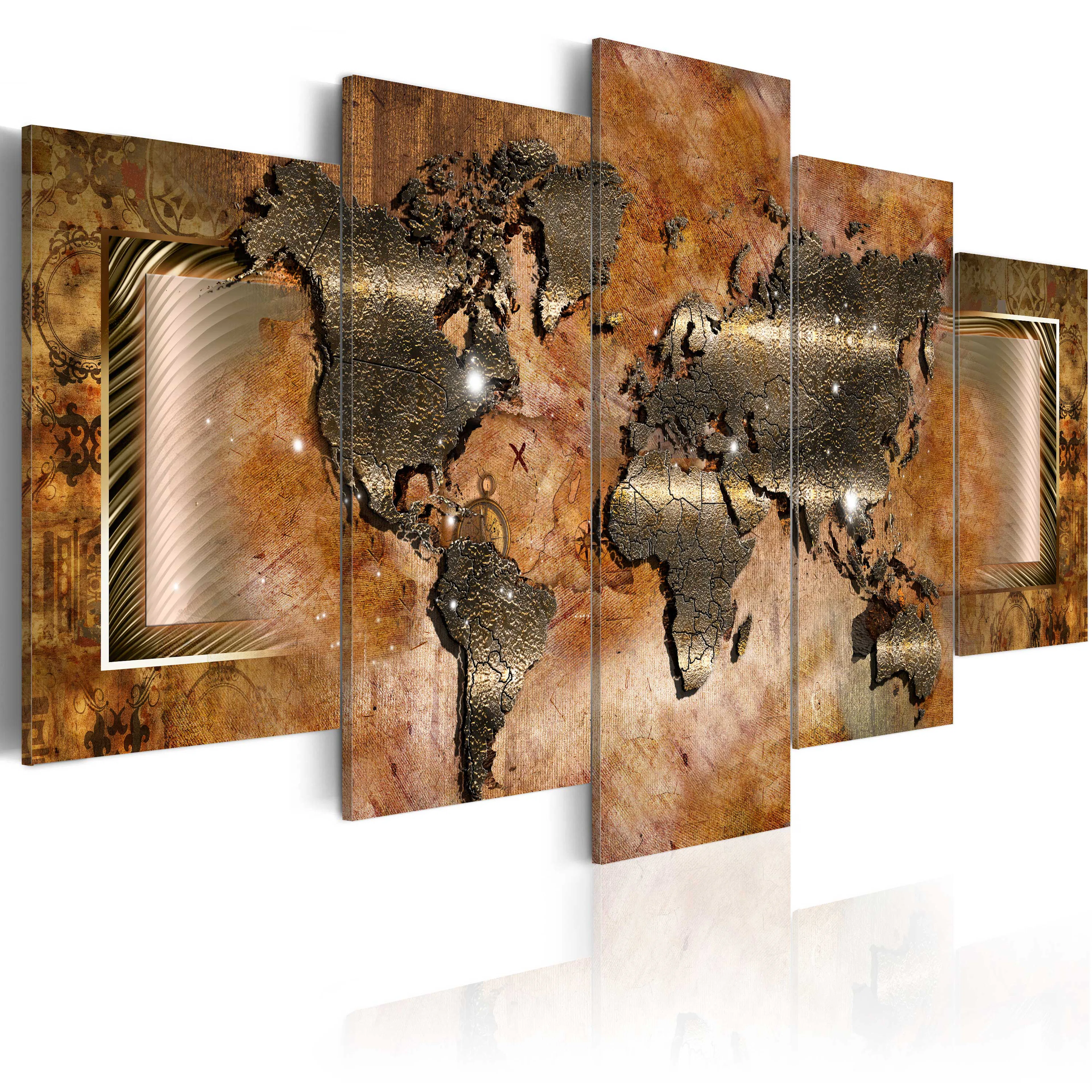 Foto på akryl - Steel Map [Glass] 200x100 Mått: 200x100 cm