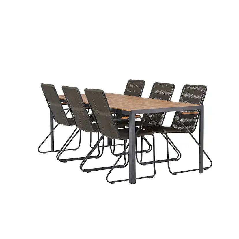 Break Diningtable Alumnium - Black / Nature Rectangular 90*2 Svart