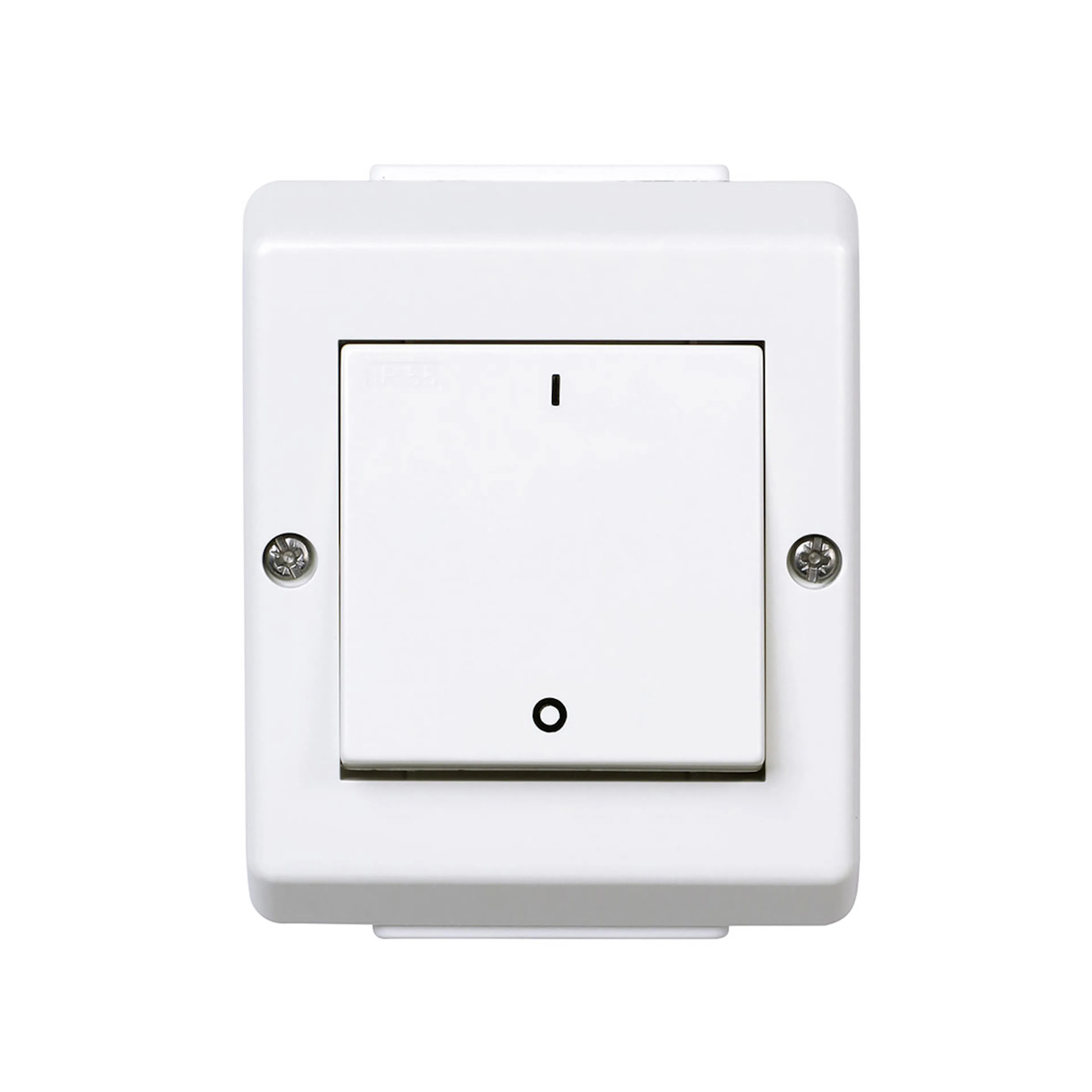 Strömbrytare Elko 2-Pol IP55 Med tryckknappsomkopplare RS Renvit