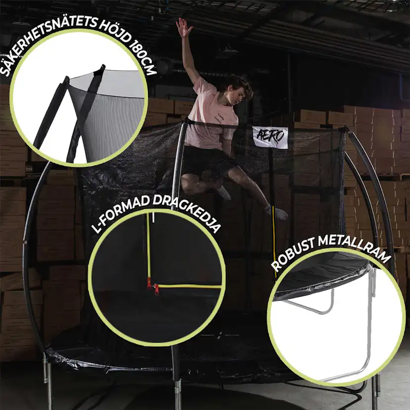 Studsmatta React Aero med Skyddsnät 3,05 m