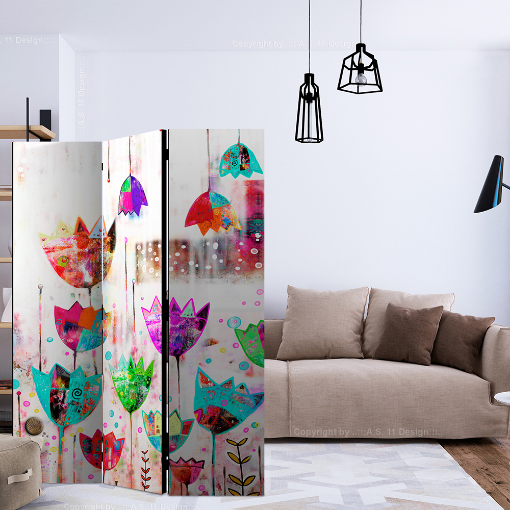 Rumsavdelare Skärmvägg Arkiio Colorful Tulips 135x172 cm