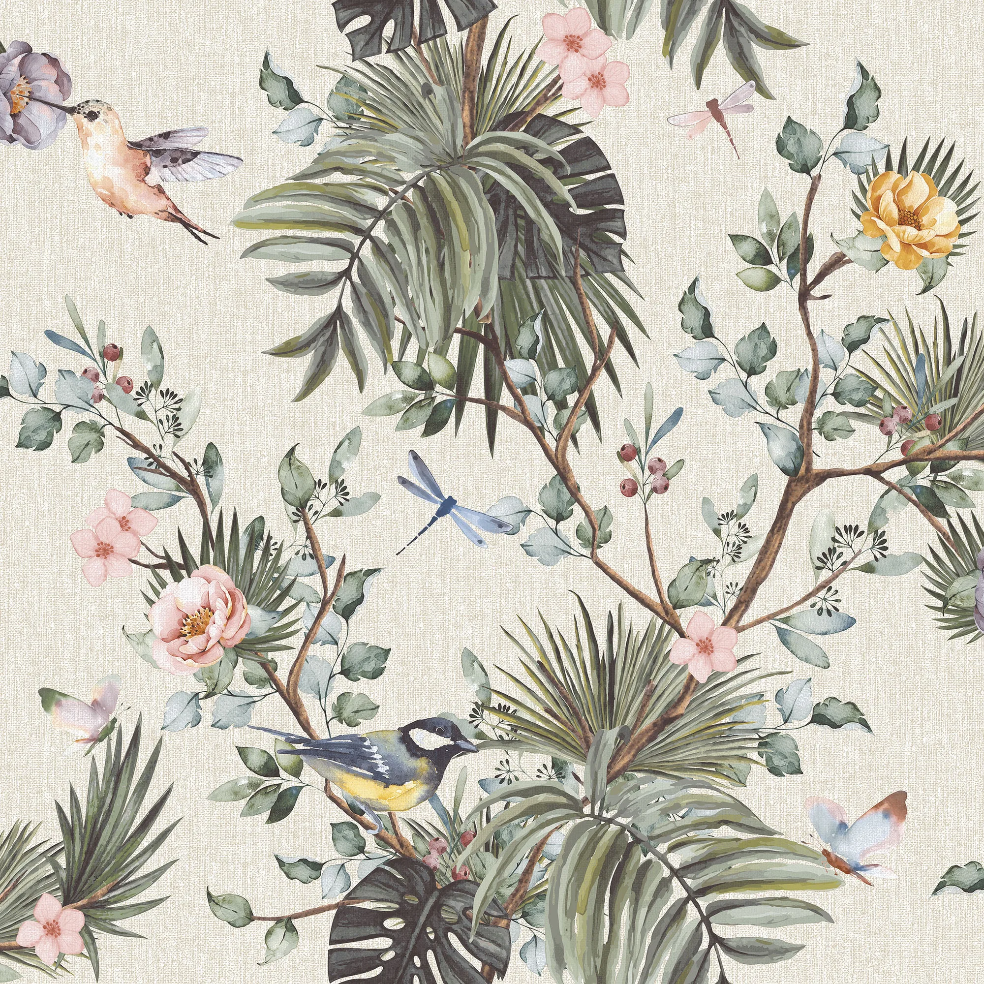 Tapet Wallfashion Jungle 1050-2 Non Woven, Mönstrad Grön