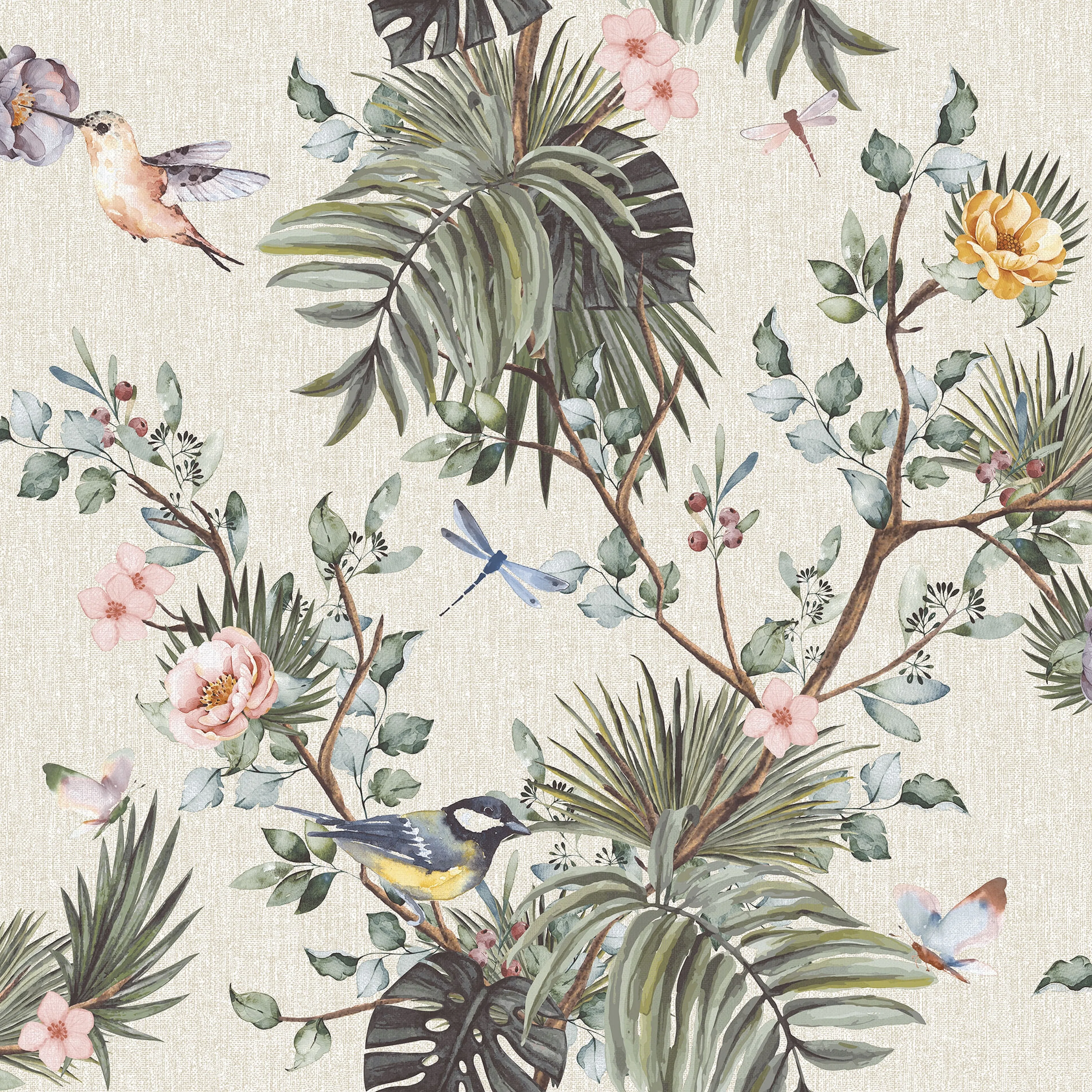Tapet Wallfashion Jungle 1050-2 Non Woven, Mönstrad Grön