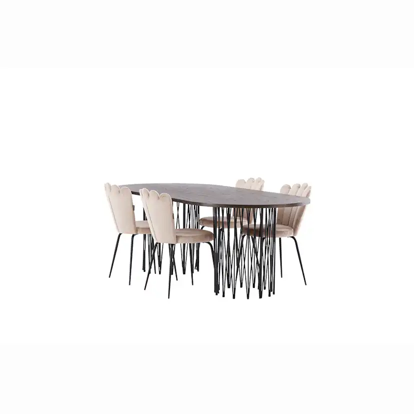 Matgrupp furniture/fashion Stone med 4 Limhamn Light Stolar