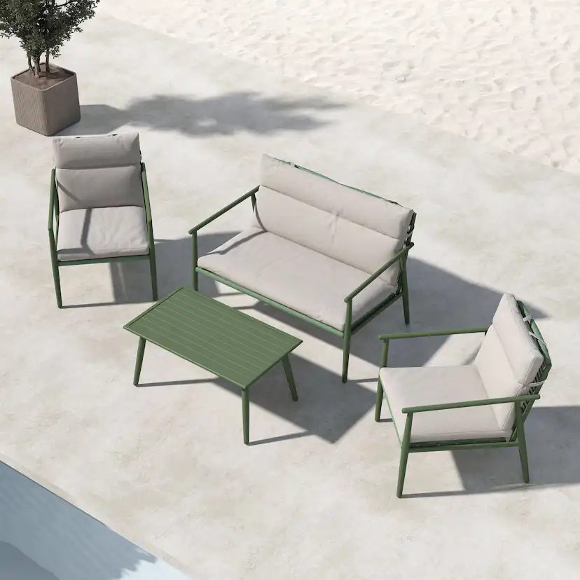 Mazzaro Sofa Set - Green / Beige Grön