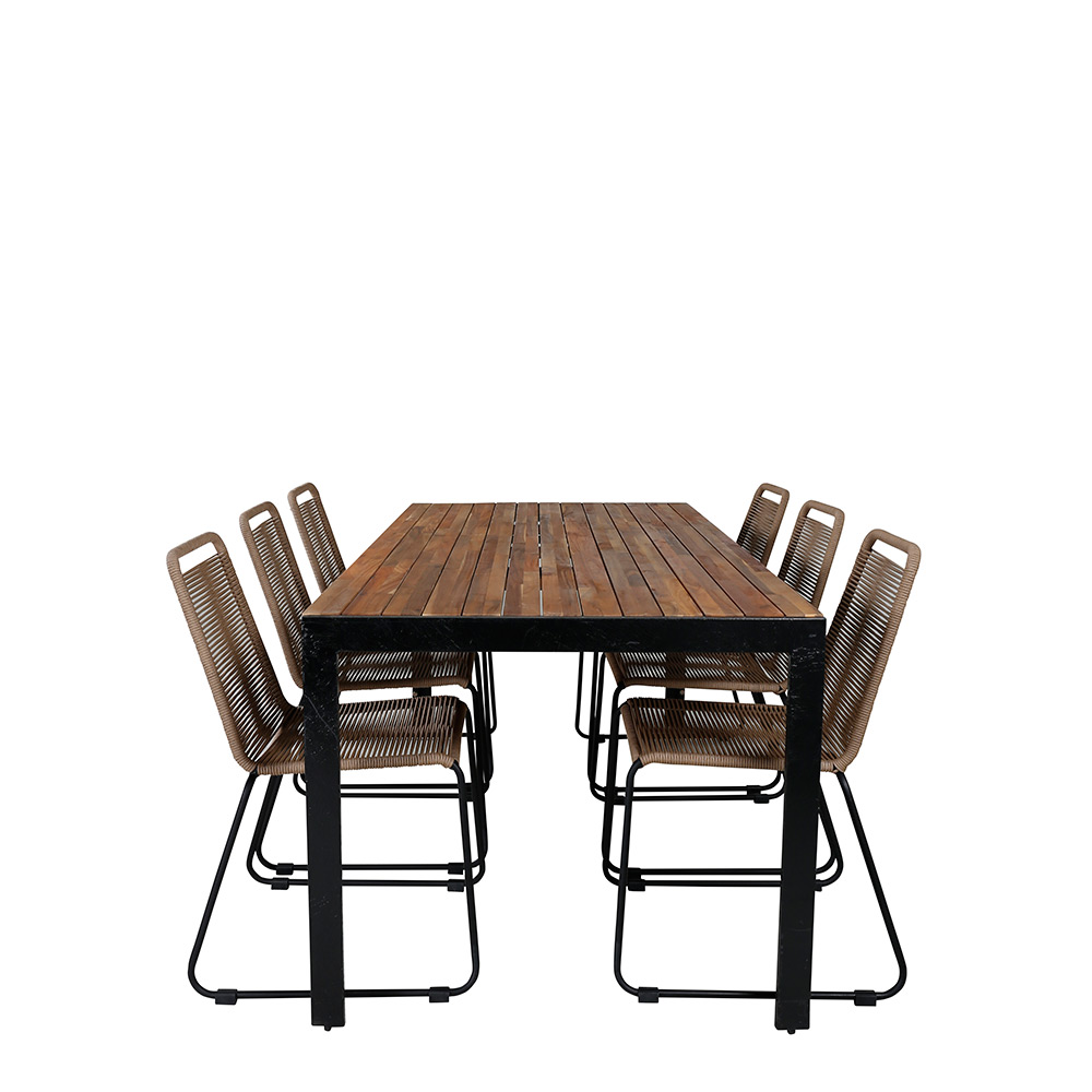BoisDiningtable205*90cm-LindosStackingChair-LatteRope_6 Beige