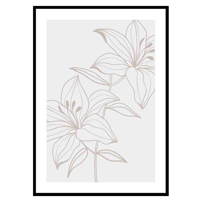 Poster Gallerix Line Art Flower No1