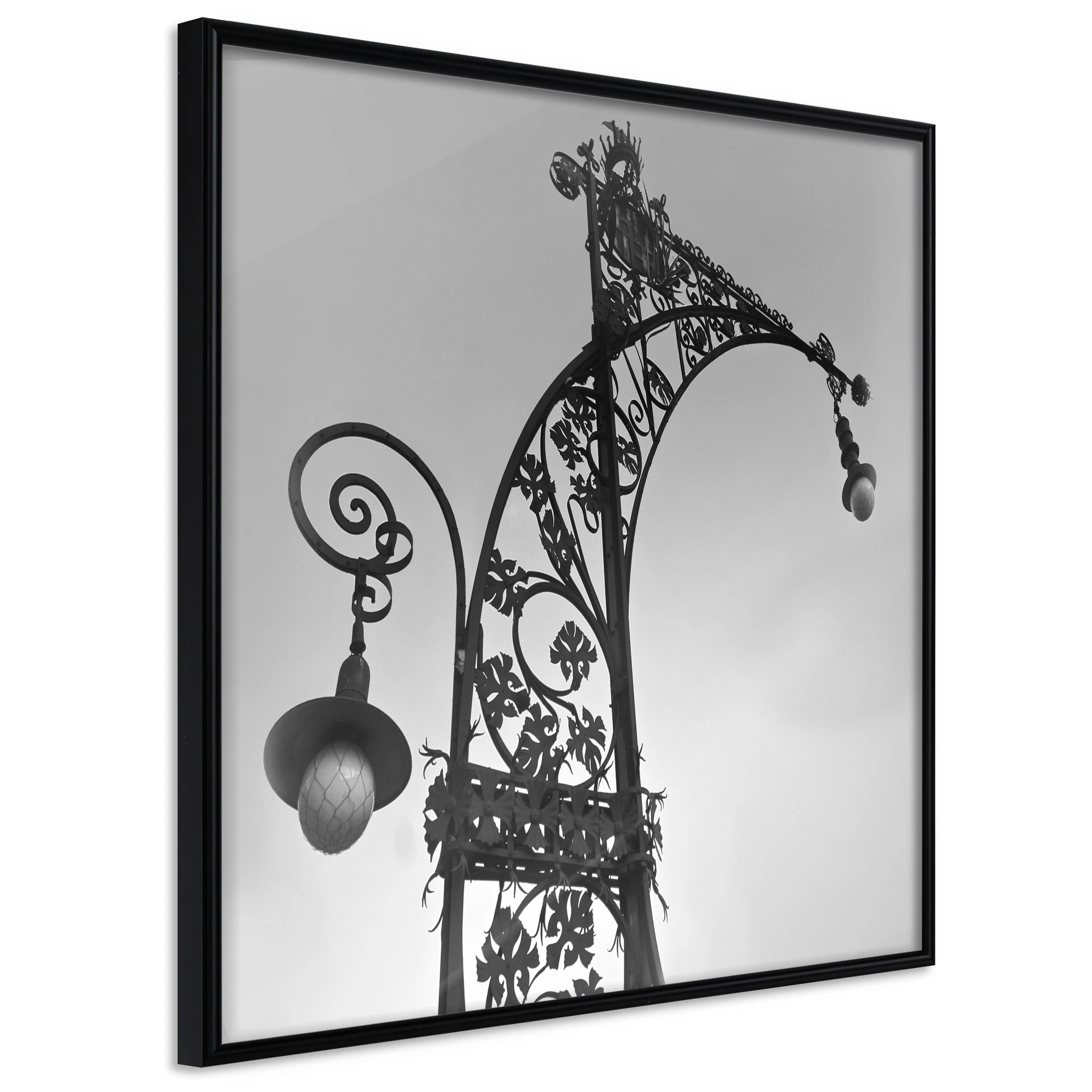 Affisch - Barcelona Lantern [Poster] 20x20 Svart ram, 20x20 cm