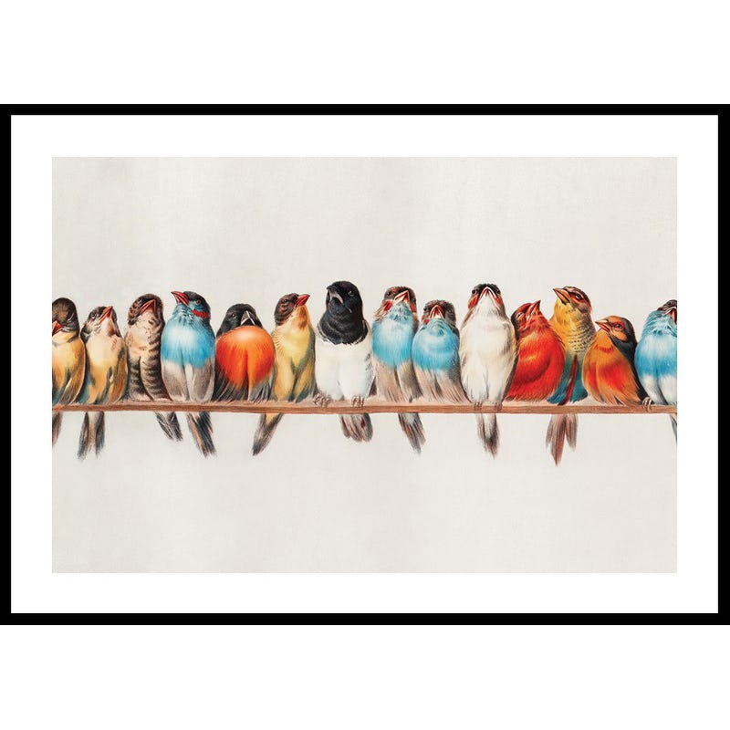 Poster Gallerix Birds In A Row Landscape