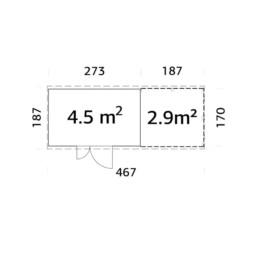 Leif 4,5+2,9 m2 PNT7012G6 Mörkgrå
