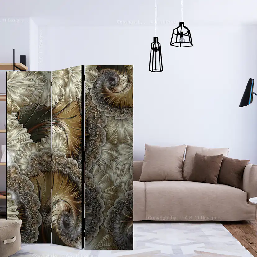 Rumsavdelare Arkiio Golden Hand-Held Fans 135x172 cm