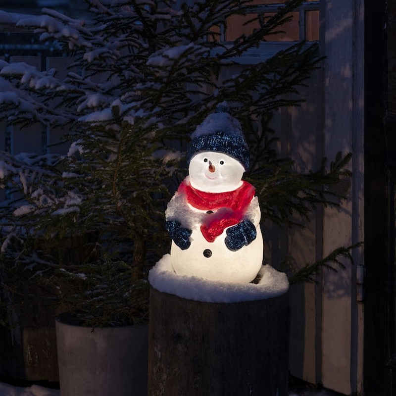 Dekorationsfigur Gnosjö Konstsmide Snögubbe LED