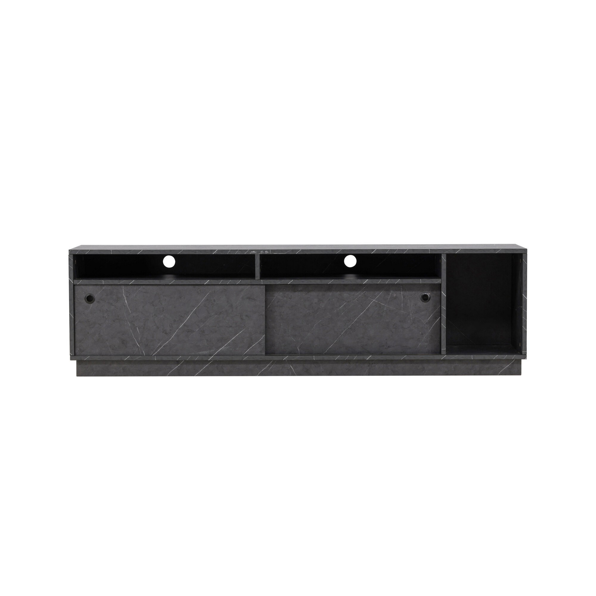Girona TV Bench  - Black / Black Melamine Svart