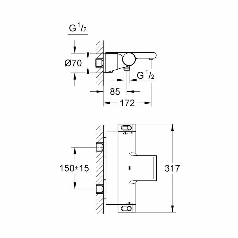 Dusch- och Badkarsblandare Grohe Grohtherm 2000 New 34464