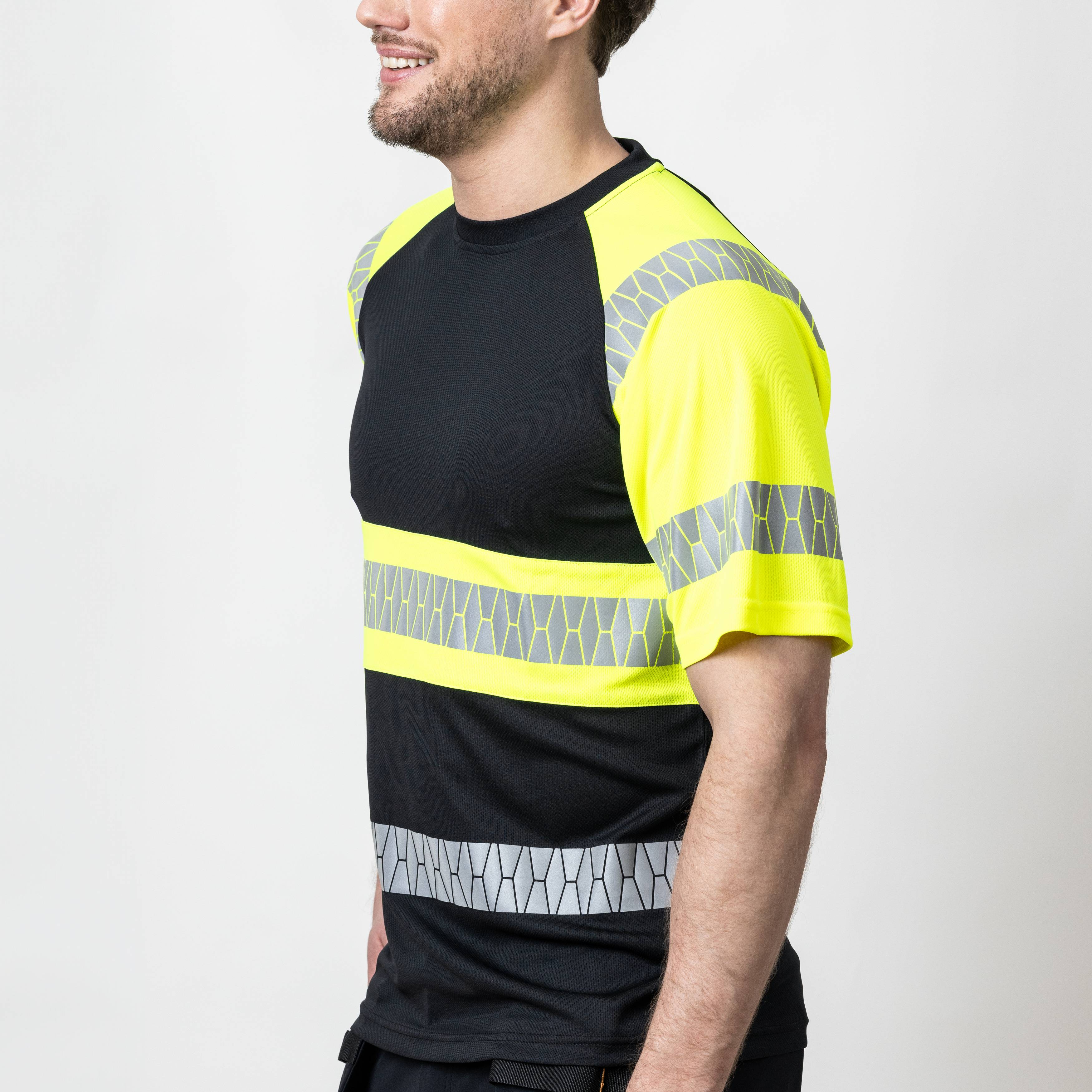 T-shirt Jobman Varsel Svart/Gul V