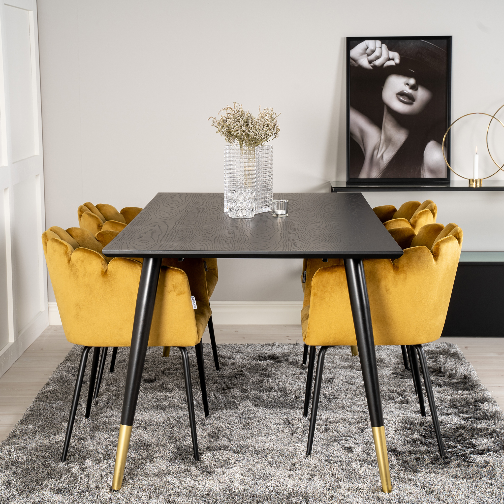 Matgrupp furniture/fashion Disa med 4 Limhamn Rektangulär Stolar