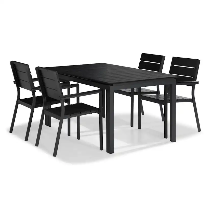 Matgrupp Comfort Garden Tunis Matgrupp Utomhus 150x90 med 4 Stapelstolar