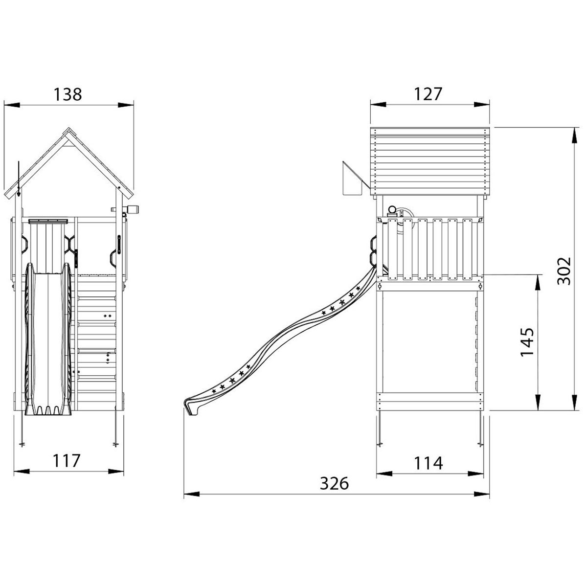Lektorn Jungle Gym Cabin 2.1 Grön Rutschkana & Sand