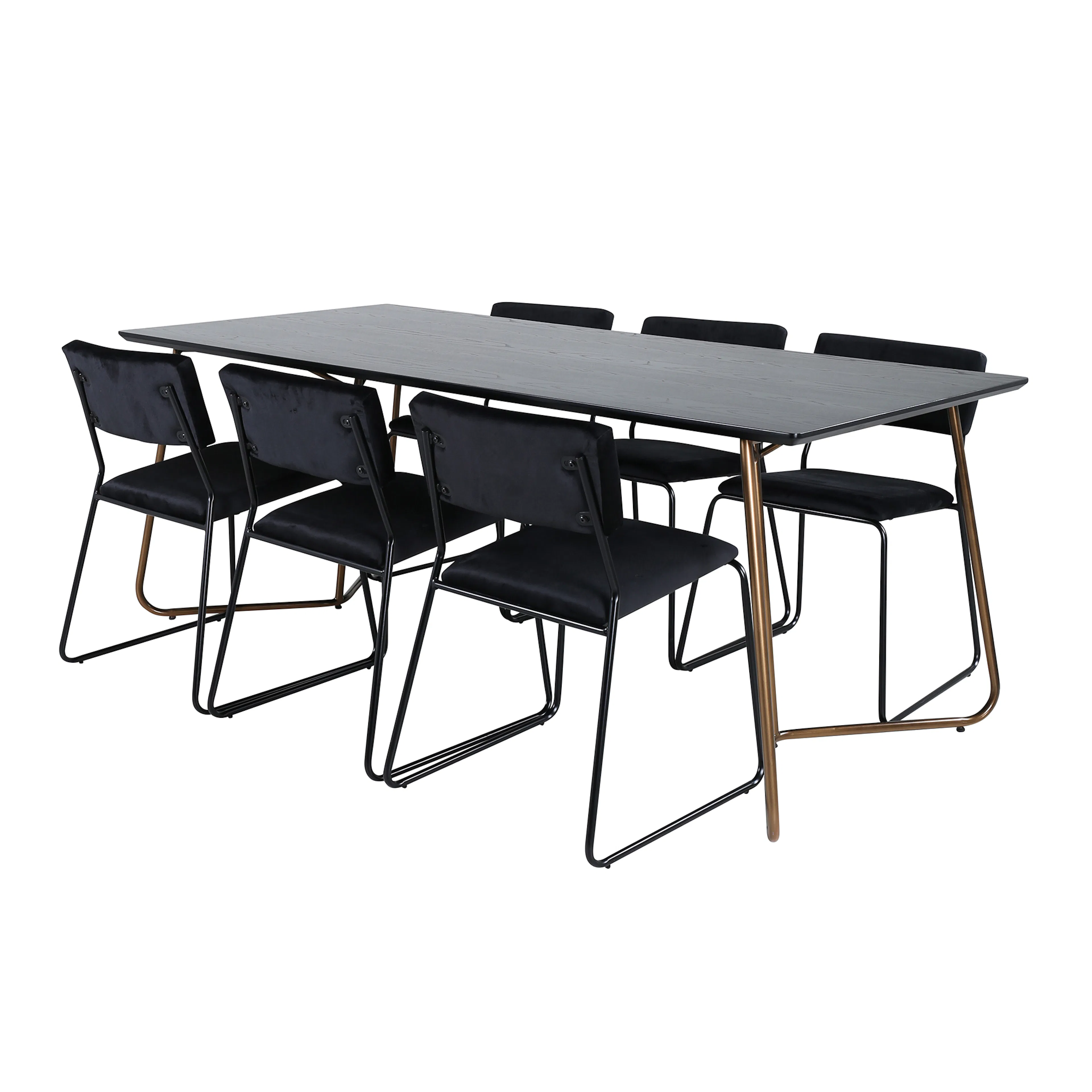 Pippi Dining Table - Distressed Copper / Black Veneer+Kenth Koppar