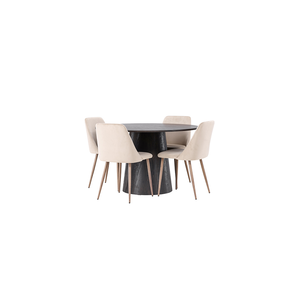 Matgrupp Venture Home Lanzo Ø120 cm med 4 st Night stolar